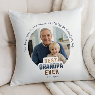 Custom Photo Best Grandpa Ever Cushion