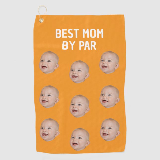 Custom Photo Best Mum By Par Personalised Baby Golf Towel (Front)