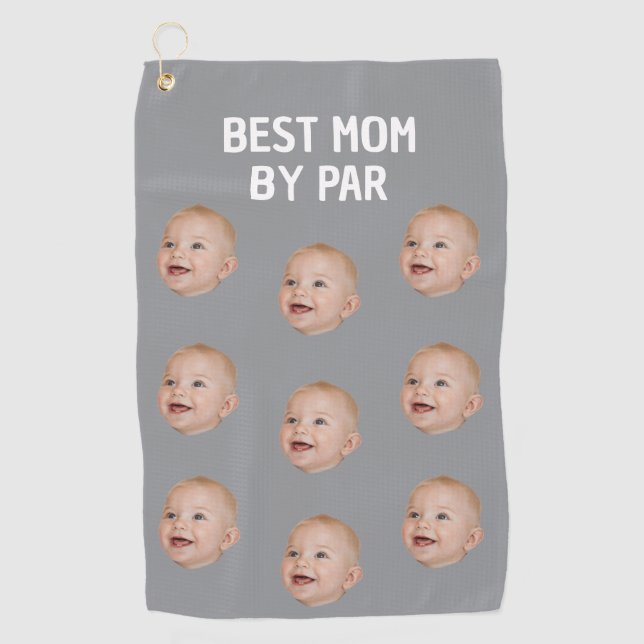 Custom Photo Best Mum By Par Personalised Baby Golf Towel (Front)