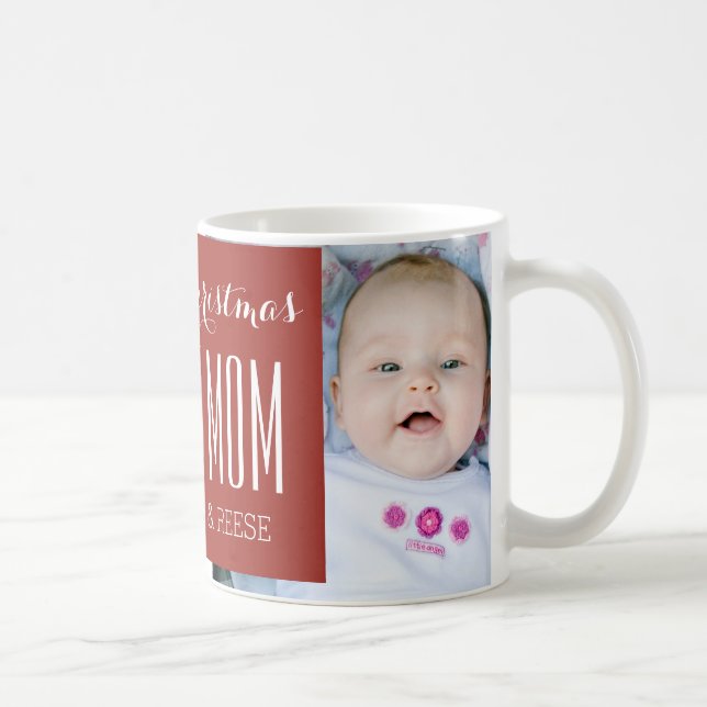 Custom Photo Best Mum Christmas Mug Red (Right)
