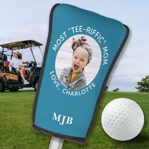 Custom Photo Best Mum Ever Teal White Golf Head Cover
