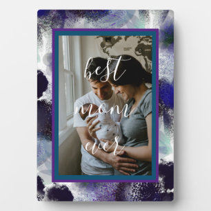 Custom Photo Best Mum Ever Typography Plaque
