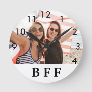 Custom photo BFF best friends forever Round Clock