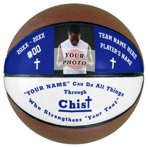 Custom Photo Bible Verse Basketball, Personalized Basketball