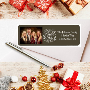 Custom Photo Bible Verse Christmas Labels