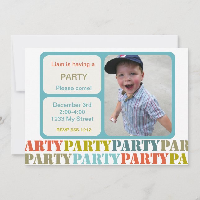 Custom Photo Birthday Invitation (#INV 011) (Front)