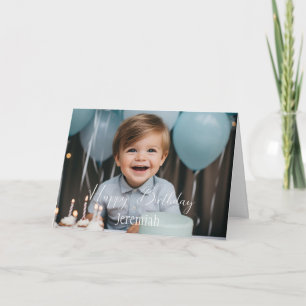 Custom photo birthday modern simple card