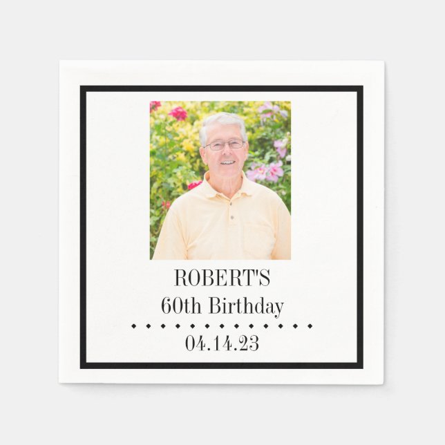 Custom Photo Birthday Paper Napkin (Front)