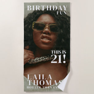 Custom Photo Birthday Party Magazine Cover Decor Beach Towel