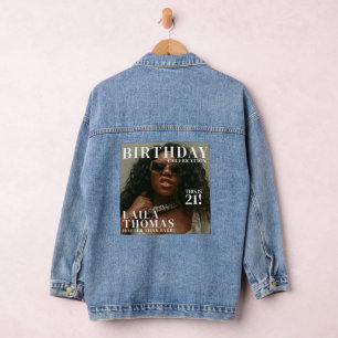 Custom Photo Birthday Party Magazine Cover  Denim Jacket