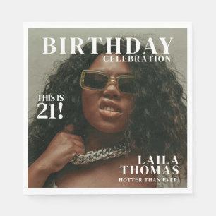 Custom Photo Birthday Party Magazine Cover Napkin