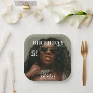 Custom Photo Birthday Party Magazine Cover Paper Plate