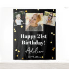 Custom Photo Birthday Party Modern Gold Backdrop