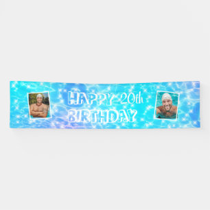 Custom photo Birthday pool party pool water ripple Banner