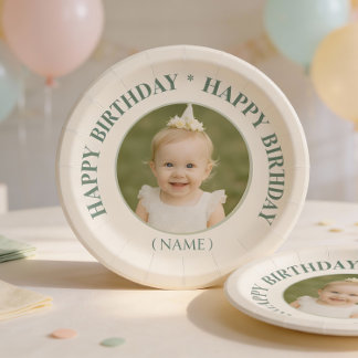Custom Photo Birthday Sticker -Personal Invitation Paper Plate