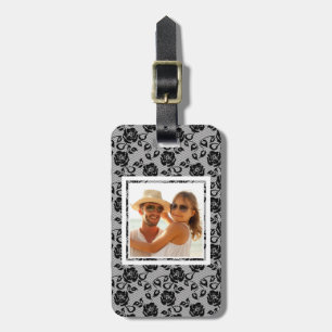 Custom Photo Black lace pattern Luggage Tag