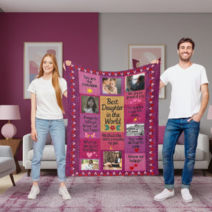 Custom Photo Blanket – Best Daughter in the World
