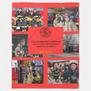 Custom photo blanket Gift for retiring firefighte