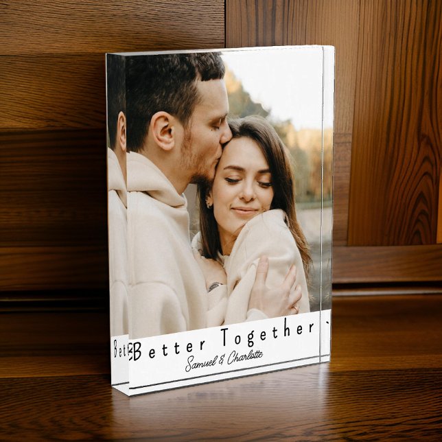 Custom Photo Block Anniversary Gift for Couples (wedding gift for couples, anniversary photo gift, home decor photo block, custom photo keepsake)