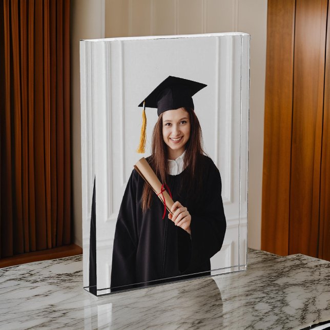 Custom Photo Block Graduation Gift for Her or Him (Custom Photo Block, Custom Acrylic Block for Photo, Photo Frame, Gift for Mother, Gift for Dad,)