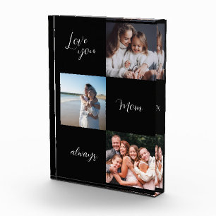 Custom Photo Block, love you mum black