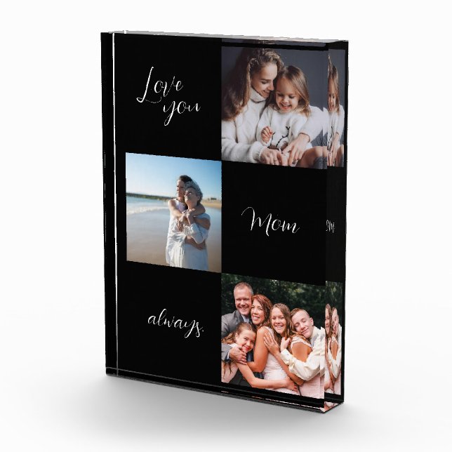 Custom Photo Block, love you mum black (Right)