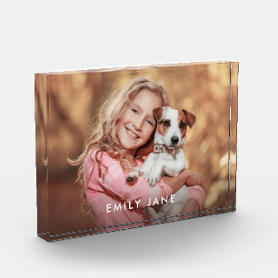 Custom Photo Block With Text Overlay Gift