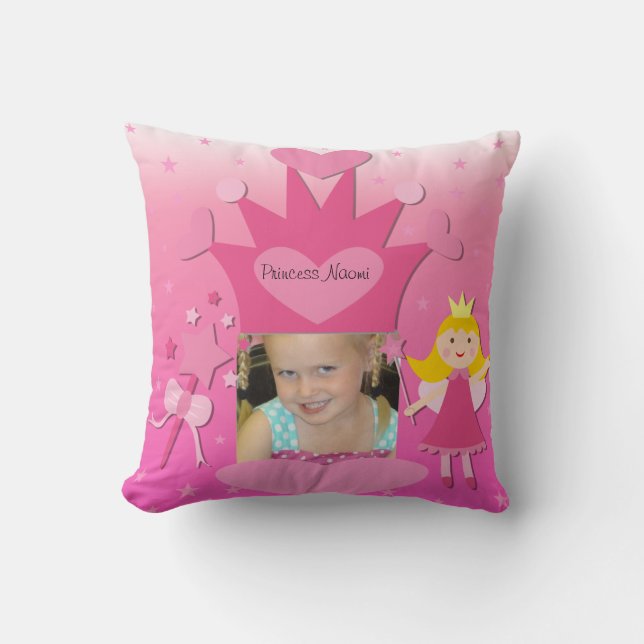 Custom Photo Blonde Hair Princess Pillow (Front)