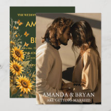 Custom Photo Boho Wedding Invites 