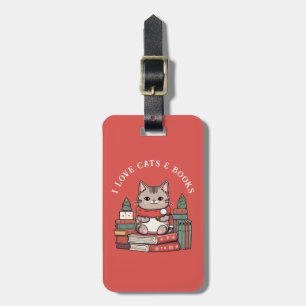 Custom Photo Book Cat Lover Luggage Tag