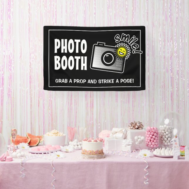 Custom photo booth banner sign for wedding party (Party)