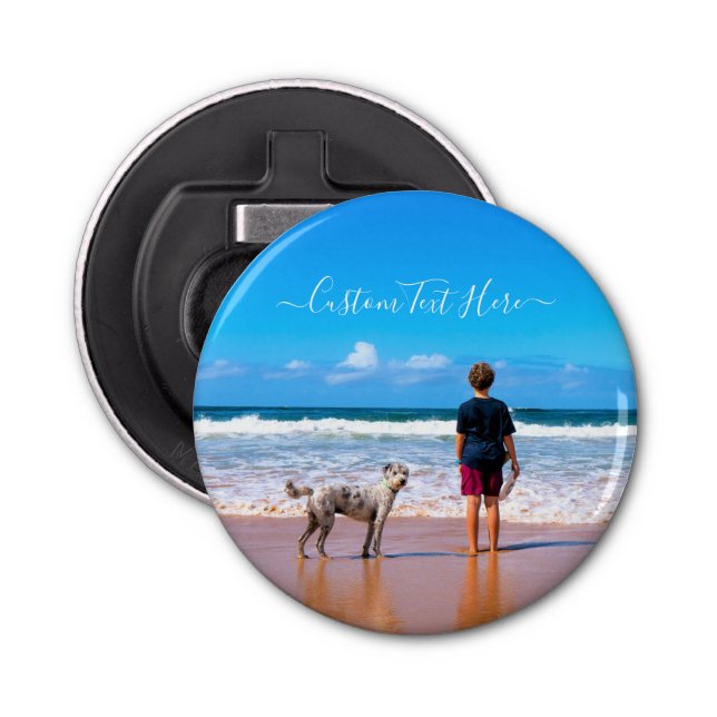 Custom Photo Bottle Opener with Your Photos Text (Front)