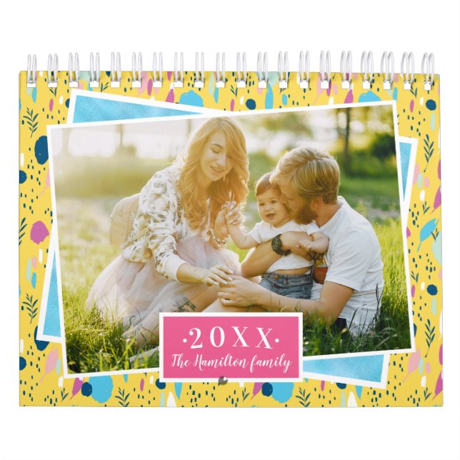 Custom Photo Bright Colours 2021 Family Calendar (Cover)