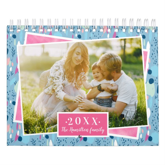 Custom Photo Bright Colours 2022 Family Calendar (Cover)