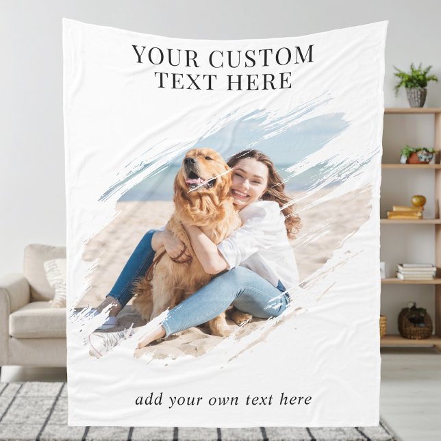 Custom Photo Brush Stroke Fleece Blanket (Creator Uploaded)
