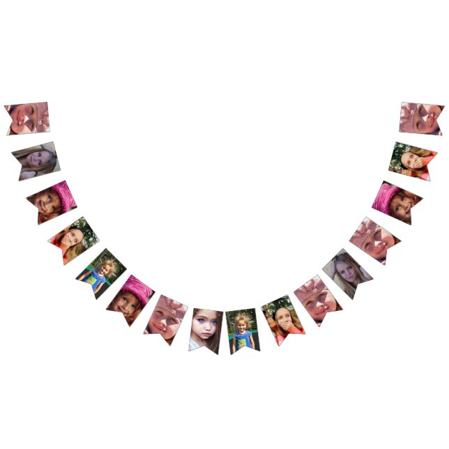 CUSTOM PHOTO BUNTING BIRTHDAY PARTY BANNER (All)