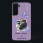 Custom Photo Butterfly Flutter Samsung Galaxy Case<br><div class="desc">The Custom Photo Butterfly Flutter Samsung Galaxy S22 Case is part of the Flutter in Blue Bathroom Decor & Beach Accessories Collection. Add your motto and image of a moment of serenity to make it yours. By following the "Edit using design tool allows to modify all colours. For custom design...</div>