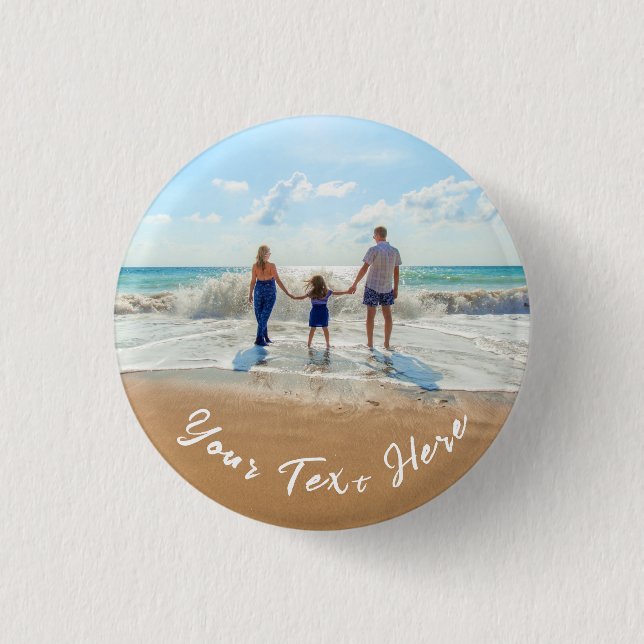 Custom Photo Button Gift with Your Photos and Text (Front)