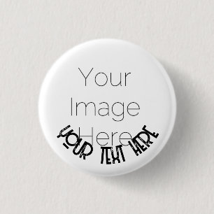 Custom Photo Button Pin – Personalised text Badge