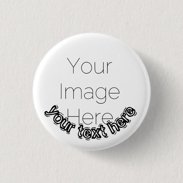 Custom Photo Button Pin – Personalised text Badge (Front)