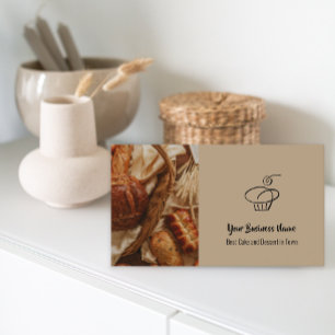 Custom Photo Cake Bakery Shop QR Code Business Card