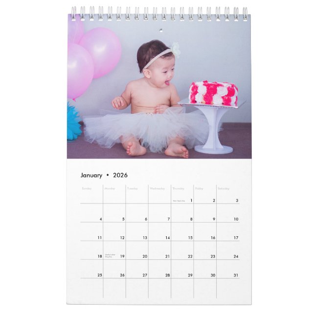 Custom Photo Calendar | Editable Year Text (Jan 2026)