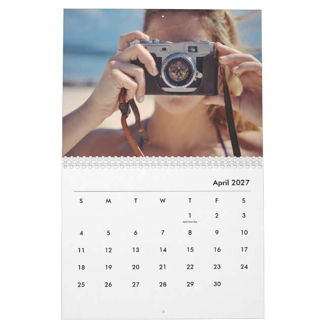 Custom Photo Calendar - New Years Gift Personalize (Apr 2027)