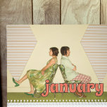 Custom Photo Calendar with Retro Style Lettering<br><div class="desc">Create your own photo calendar with up to 14 of your favourite photos - 1 photo on the front cover,  1 photo on the back cover,  and 1 photo on each month of the year. Retro style lettering spells out the month on each photo spread.</div>