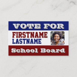 Custom Photo Campaign School Board Business Card