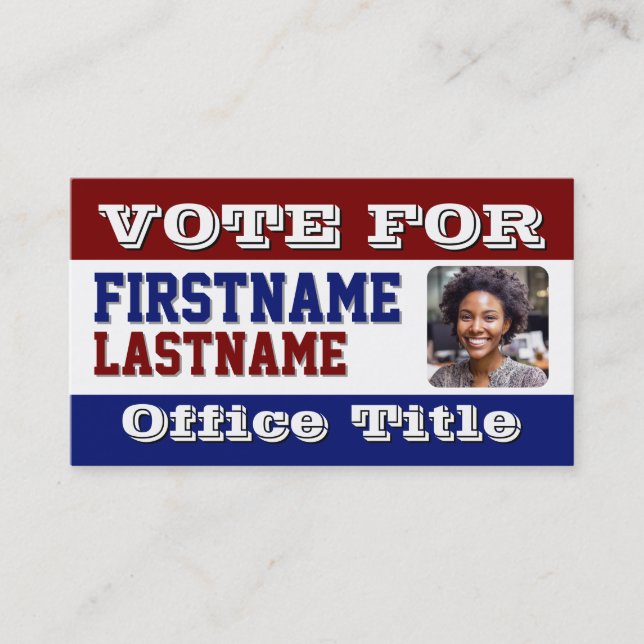 Custom Photo Campaign Template Business Card (Front)