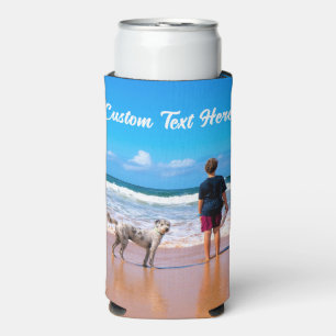 Custom Photo Can Cooler with Your Photos and Text