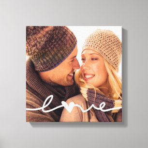 Custom Photo Canvas Hand Drawn Love Overlay Print