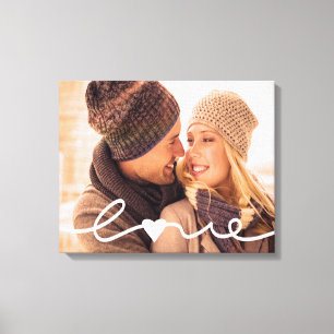 Custom Photo Canvas Hand Lettered Love Script Print