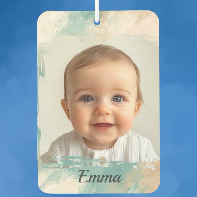 Custom Photo Car Air Freshener – Watercolor Design (Creator Uploaded)